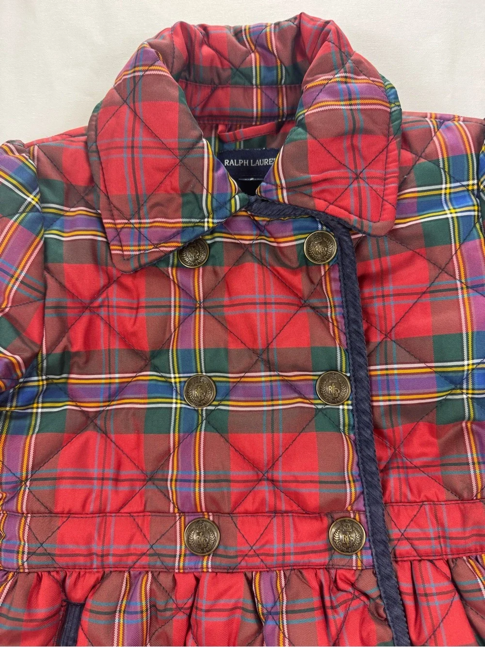 Ralph Lauren Red Plaid Quilted Coat gingham holiday tartan down fill plaid
